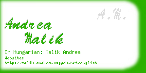 andrea malik business card